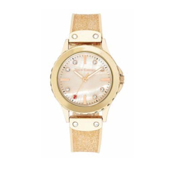 Juicy Couture with 38X38 MM Blush Round Dial Silicone Band Strap; JC-1012RMLP