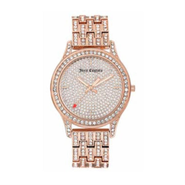 Juicy Couture with 38X38 MM Rosetone Round Dial Stainless Steel Watch Band; JC-1044PVRG
