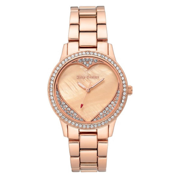 Juicy Couture with 36X36 MM Blush Round Dial Mixed Metal Band Watch Band; JC-1100BMRG