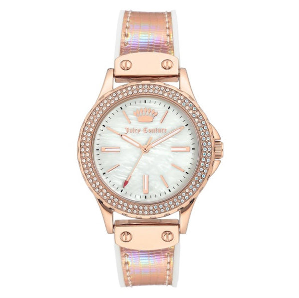 Juicy Couture with 38X38 MM Round Dial Silicone Band Strap; JC-1008IRWT
