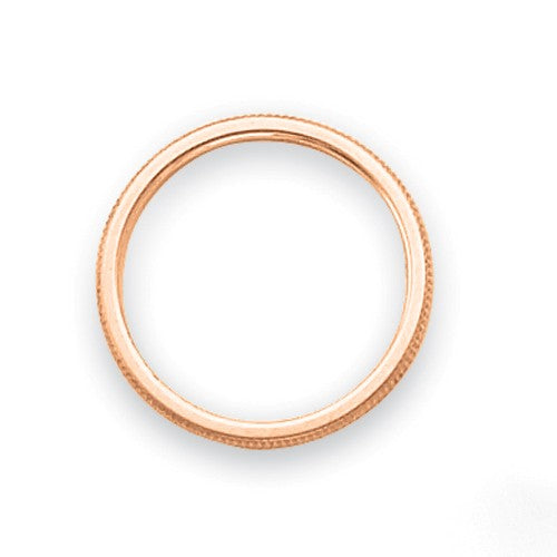 2MM Wedding Ring in 14KT Rose Gold; Size 8