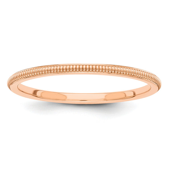 2MM Wedding Ring in 14KT Rose Gold; Size 8