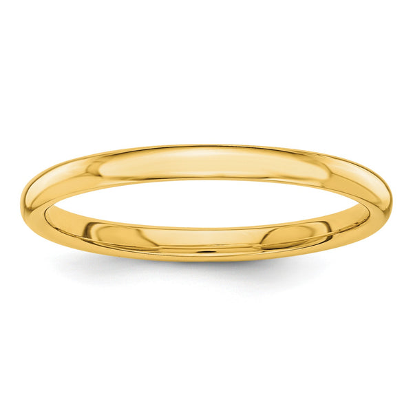 2MM Wedding Ring in 14KT Yellow Gold; Size 5