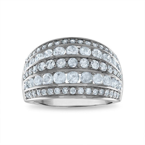 2 CTW Diamond Anniversary Five Row Ring in 14KT White Gold