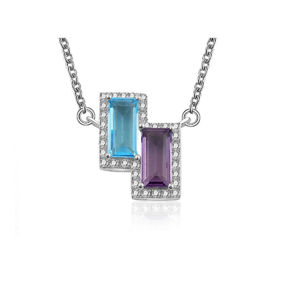 Cubic Zirconia 18" Pendant in Sterling Silver