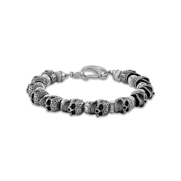 8MM Round Other Beaded Bracelet in Stainless Steel