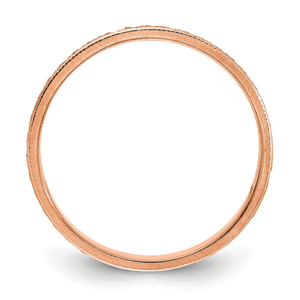 3MM Wedding Ring in 14KT Rose Gold; Size 7