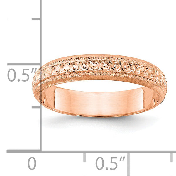 3MM Wedding Ring in 14KT Rose Gold; Size 7