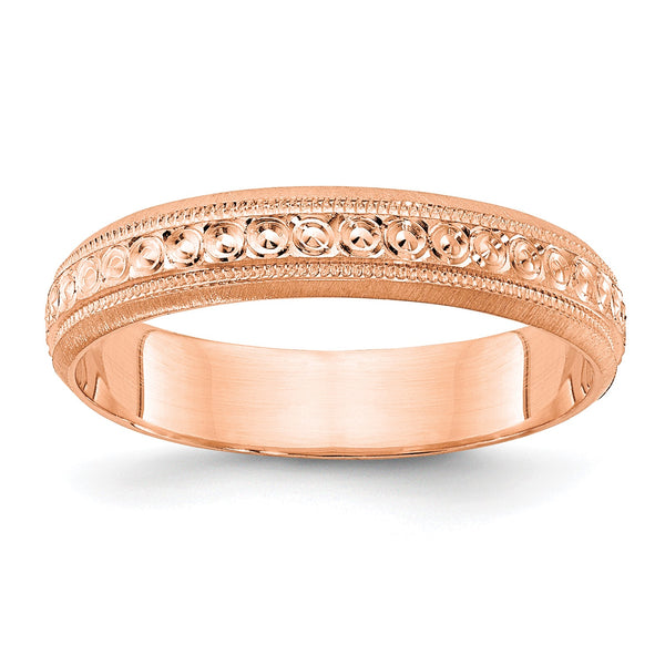 3MM Wedding Ring in 14KT Rose Gold; Size 7