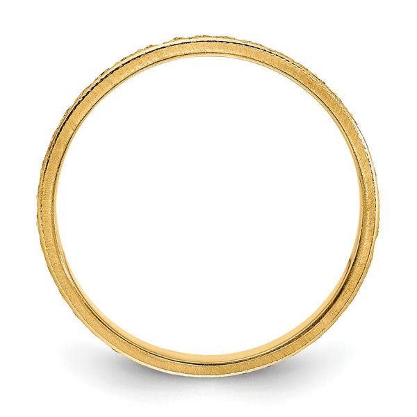 3MM Wedding Ring in 14KT Yellow Gold; Size 7