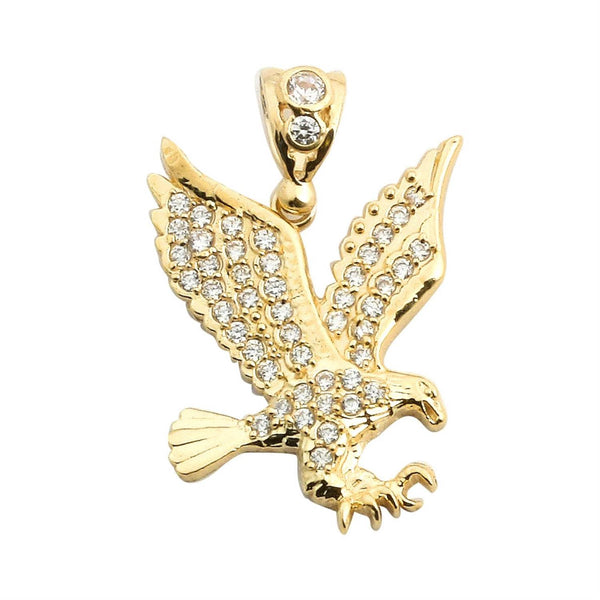 10KT Yellow Gold Cubic Zirconia Eagle Charm