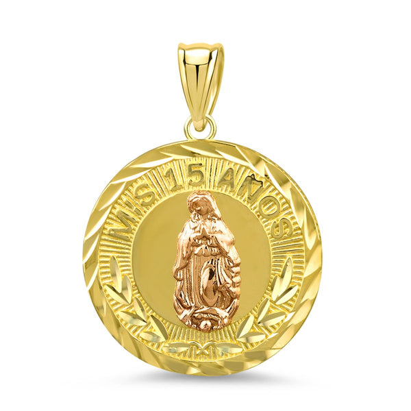 10KT Yellow and Rose Gold Quinceanera Charm
