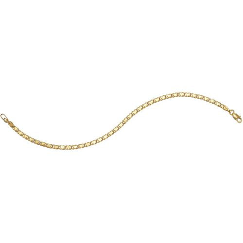 14KT Yellow Gold 7" Heart Bracelet