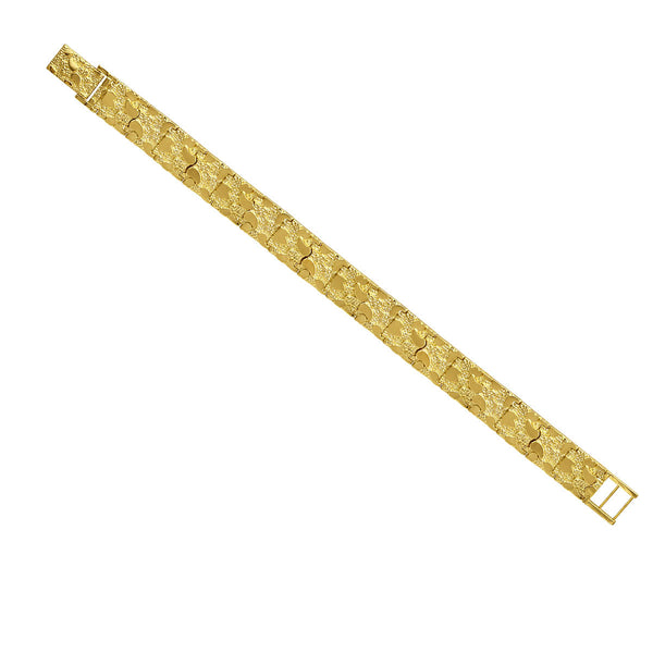 10KT Yellow Gold 8" 12MM Nugget Bracelet