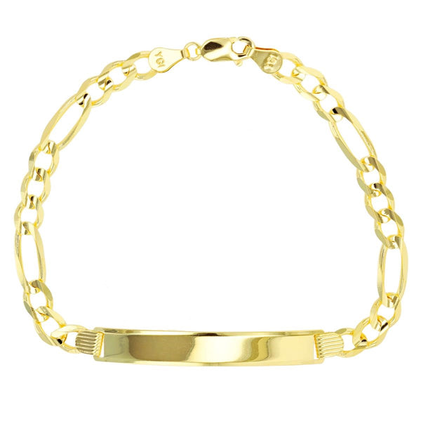 14KT Yellow Gold 8.25" 5.75MM Figaro ID Bracelet