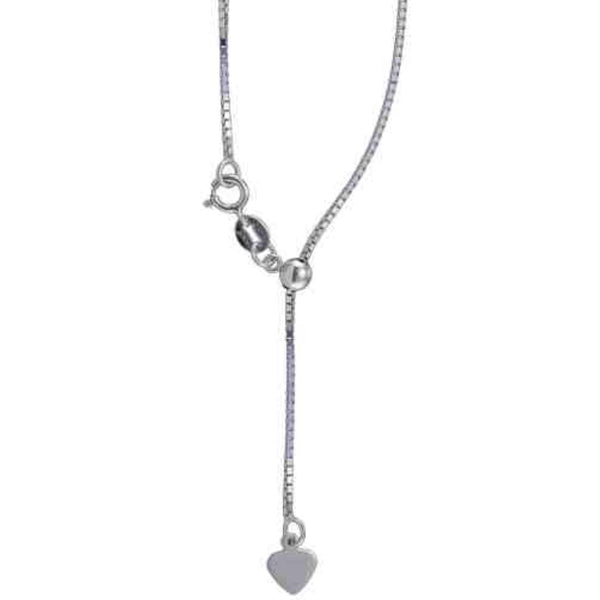 10KT White Gold 24" 0.9MM Adjustable Box Chain