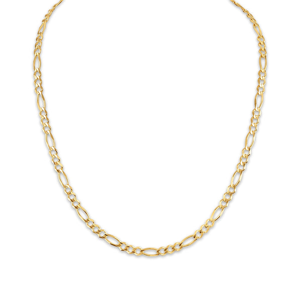 10KT Yellow Gold 20" 5.3MM Figaro Lobster Clasp Chain