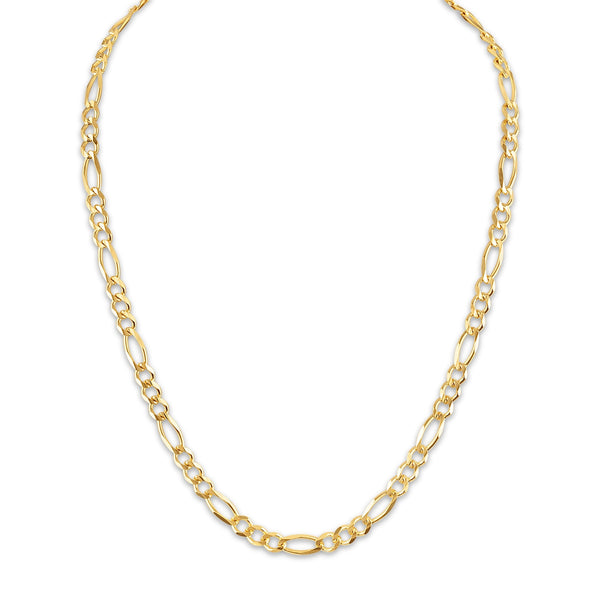 10KT Yellow Gold 22" 6.65MM Figaro Lobster Clasp Chain