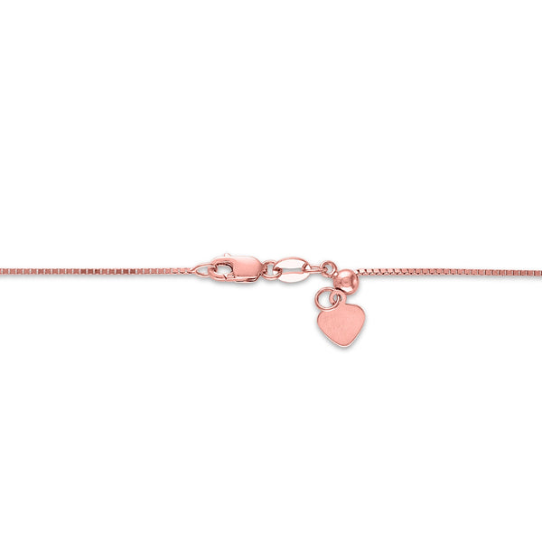 14KT Rose Gold 22" 0.7MM Adjustable Box Chain
