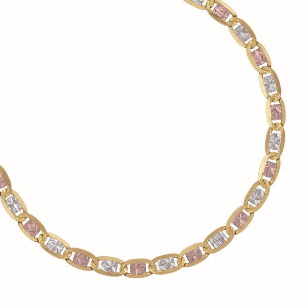 10KT Gold Tri-Color 22" 5MM Valentino Chain