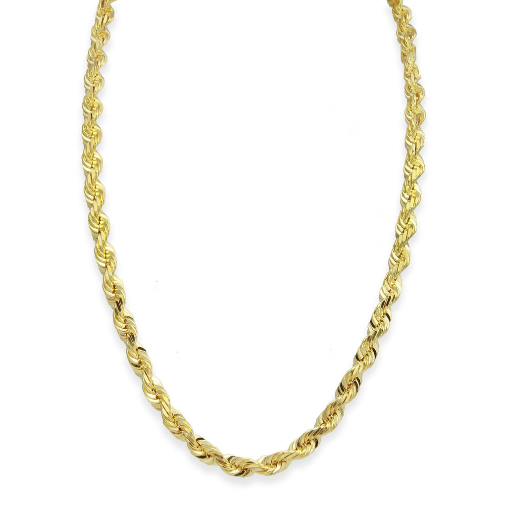 10KT Yellow Gold 22-inch 3MM Diamond-cut Rope Chain — Default Title