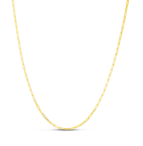 14KT Yellow Gold 22" 1.5MM Adjustable Paperclip Necklace