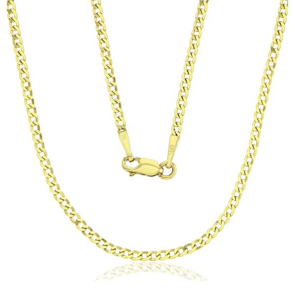 14KT Yellow Gold 18" 1.7MM Curb Chain