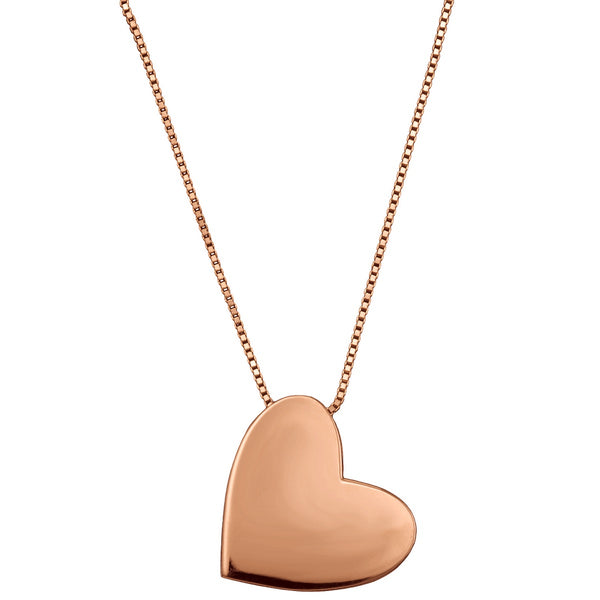 14KT Rose Gold 17" Heart Pendant