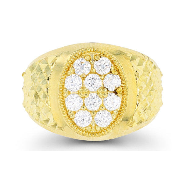 10KT Yellow Gold Cubic Zirconia Nugget Ring