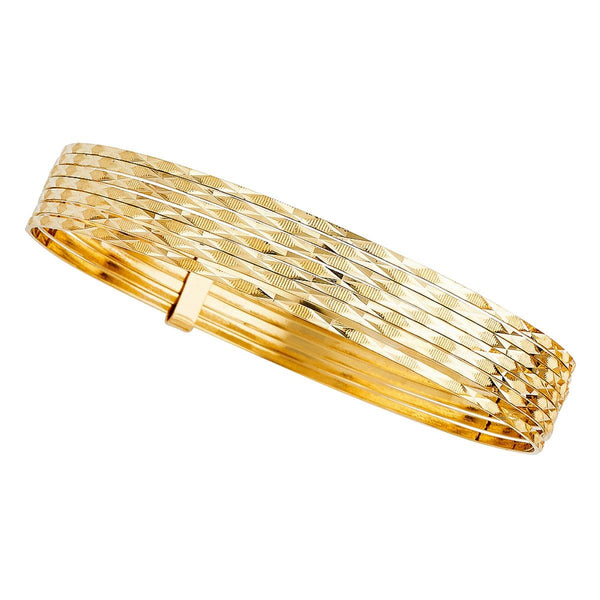 14KT Yellow Gold 7.5" Bangle Seminario Bracelet