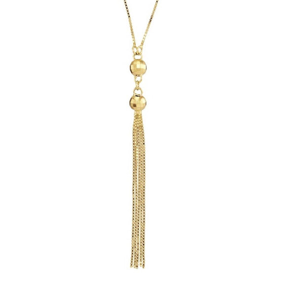 14KT Yellow Gold 17" Tassel Necklace