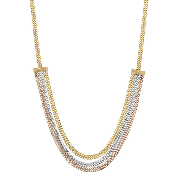 14KT Gold Tri-Color 17" Necklace