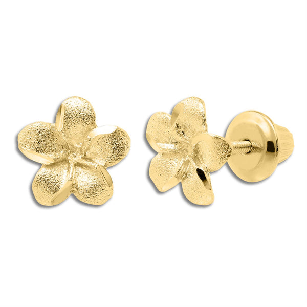 Kiddie Kraft 14KT Yellow Gold Childrens Flower Stud Earrings