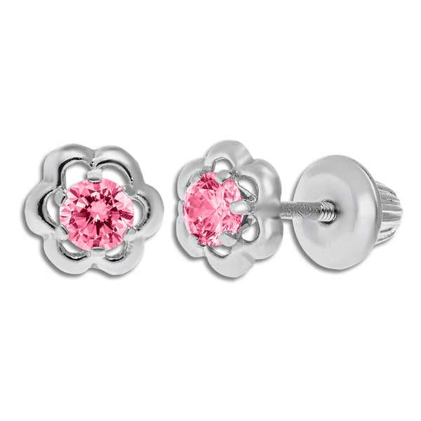 Kiddie Kraft Sterling Silver Childrens Flower Stud Earrings