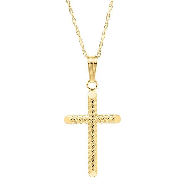 Kiddie Kraft 14KT Yellow Gold 15" Childrens Cross Pendant