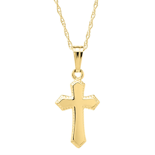 Kiddie Kraft 14KT Yellow Gold 15" Childrens Cross Pendant