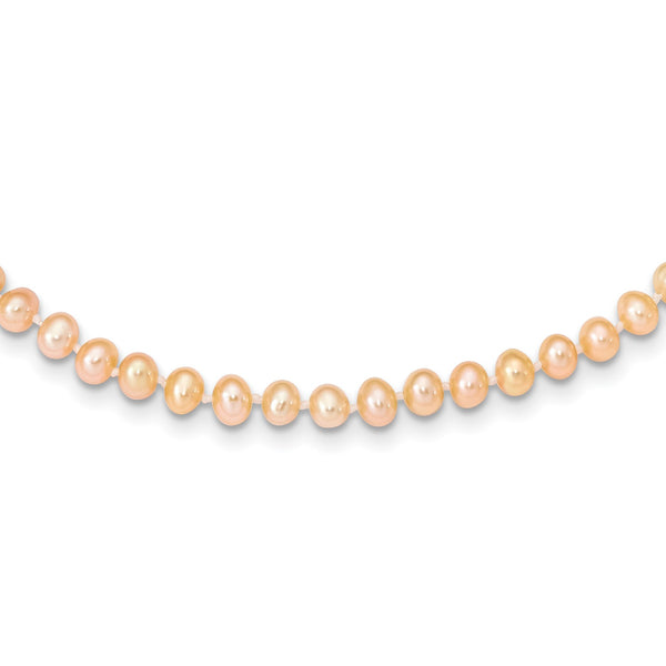 4X5MM Near Round Pearl 16" Necklace in 14KT Yellow Gold