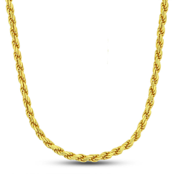 14KT Yellow Gold Plated Sterling Silver 24" 5MM Diamond-cut Chain