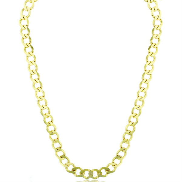 Luxe Layers 14KT Yellow Gold Plated Sterling Silver 22" 8MM Curb Chain