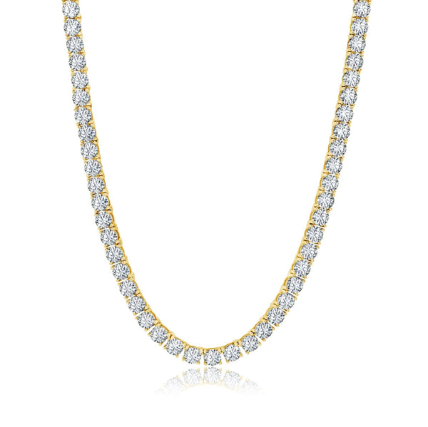 Crislu 18KT Yellow Gold Plated Sterling Silver Cubic Zirconia 24" Tennis Necklace