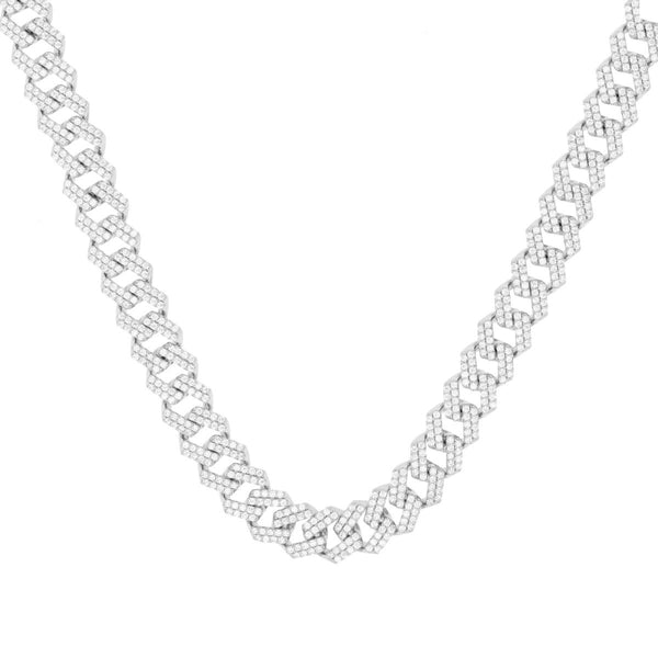 Luxe Layers Sterling Silver Cubic Zirconia 20" 10MM Cuban Link Chain