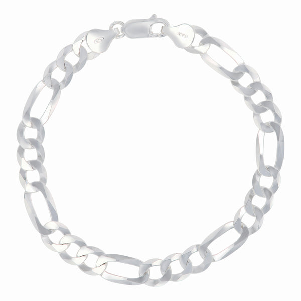 Luxe Layers Sterling Silver 8.25" 7.7MM Figaro Bracelet