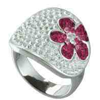 Sterling Silver and Swarovski Crystal Ring; Size 5