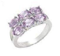 Sterling Silver Amethyst Ring; Size 8