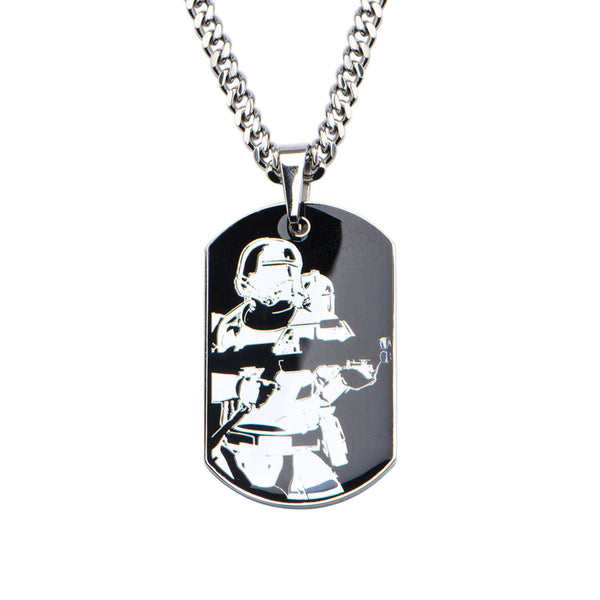 Stainless Steel 22" Dog Tag Star Wars Storm Trooper Pendant