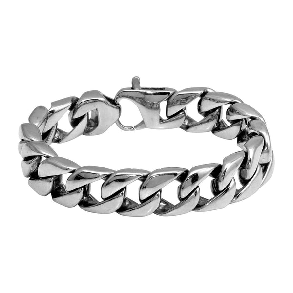 Stainless Steel 8.75" 15MM Curb Bracelet