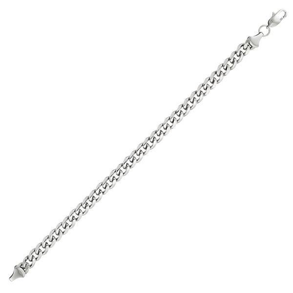 King by Simone I Smith Stainless Steel 8.5" 7MM Curb Link Bracelet