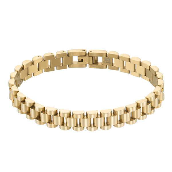 King by Simone I Smith Yellow Stainless Steel and Crystal 8.5" 10MM Rolex Look Bracelet