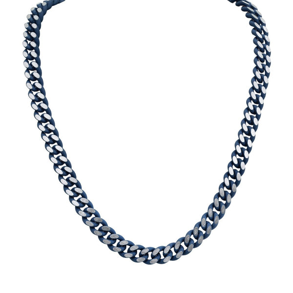 Blue Enamel Coated Stainless Steel 24" 9.5MM Curb Chain