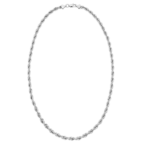 King by Simone I Smith Stainless Steel 24" 6MM Rope Chain